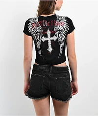 Affliction Imperial Life Black Crop T-Shirt