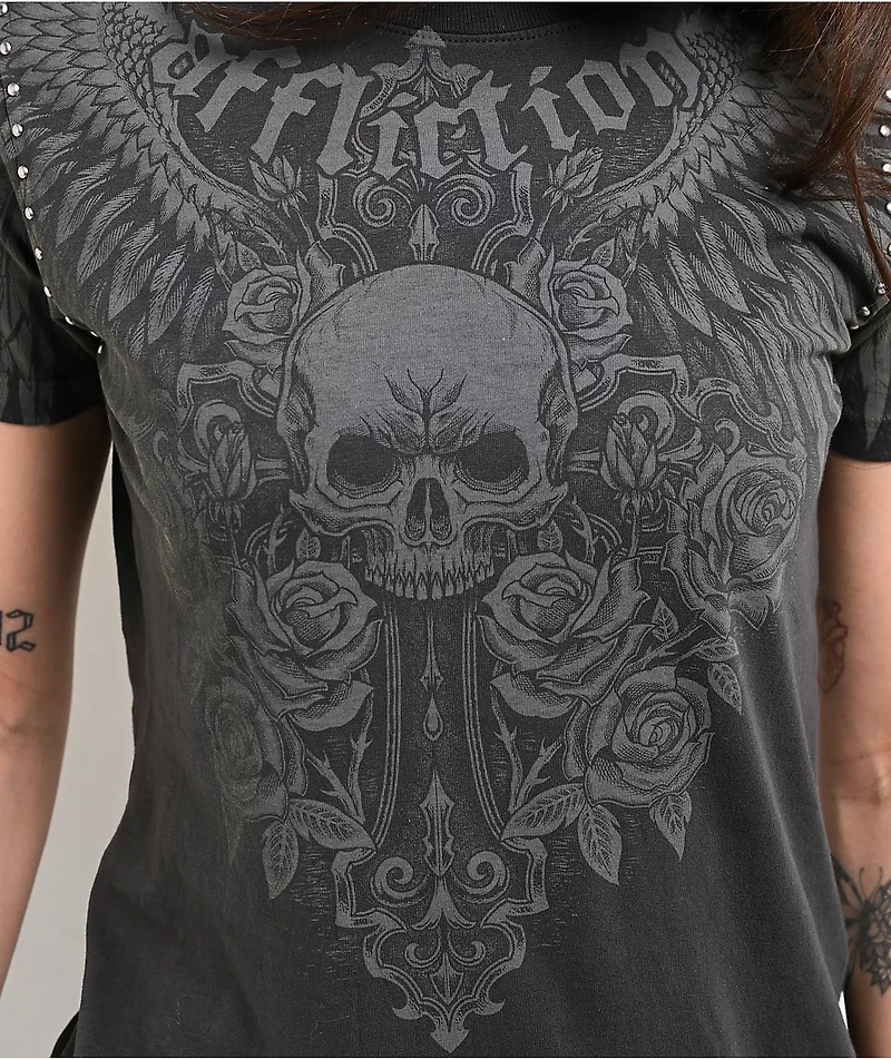 Affliction Indifference Black Wash T-Shirt