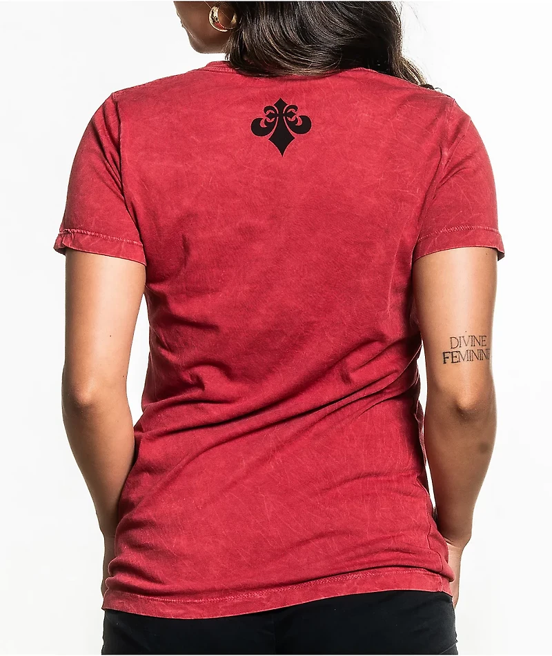 Affliction Indifference Red Wash T-Shirt