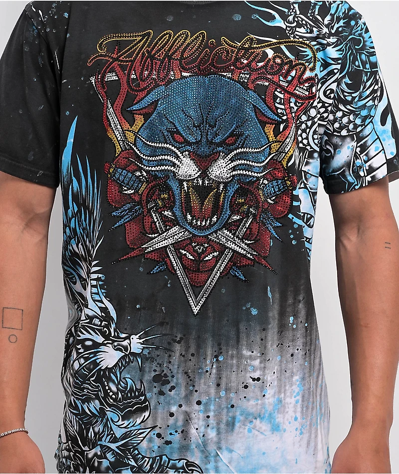 Affliction Internal Prowl Grey Wash T-Shirt