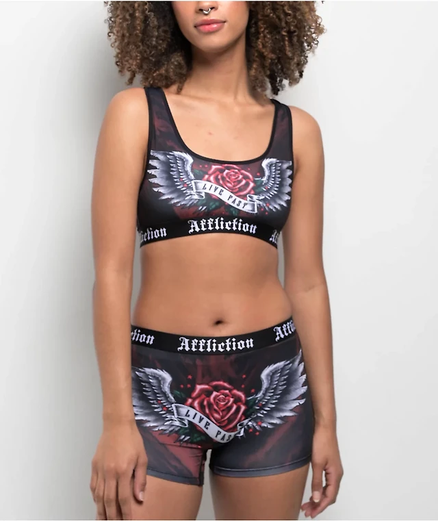 Affliction Ion Black & Red Boyshort Underwear