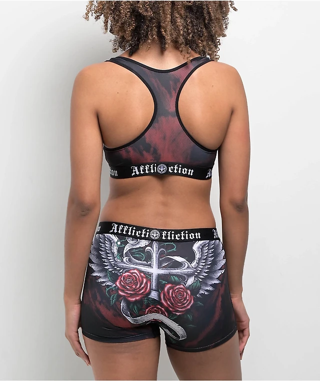 Affliction Ion Black & Red Boyshort Underwear