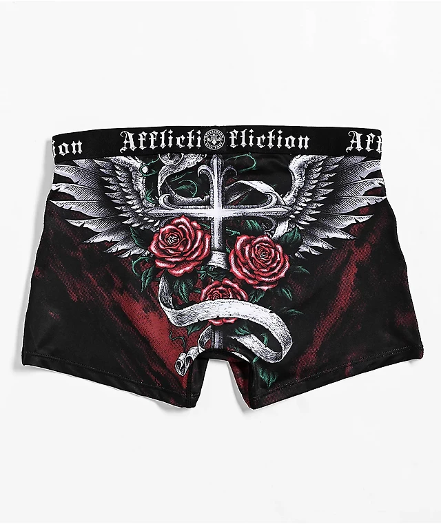 Affliction Ion Black & Red Boyshort Underwear