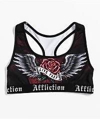 Affliction Ion Black & Red Sports Bra