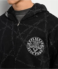 Affliction Iron Briar Black Wash Zip Hoodie
