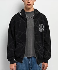 Affliction Iron Briar Black Wash Zip Hoodie