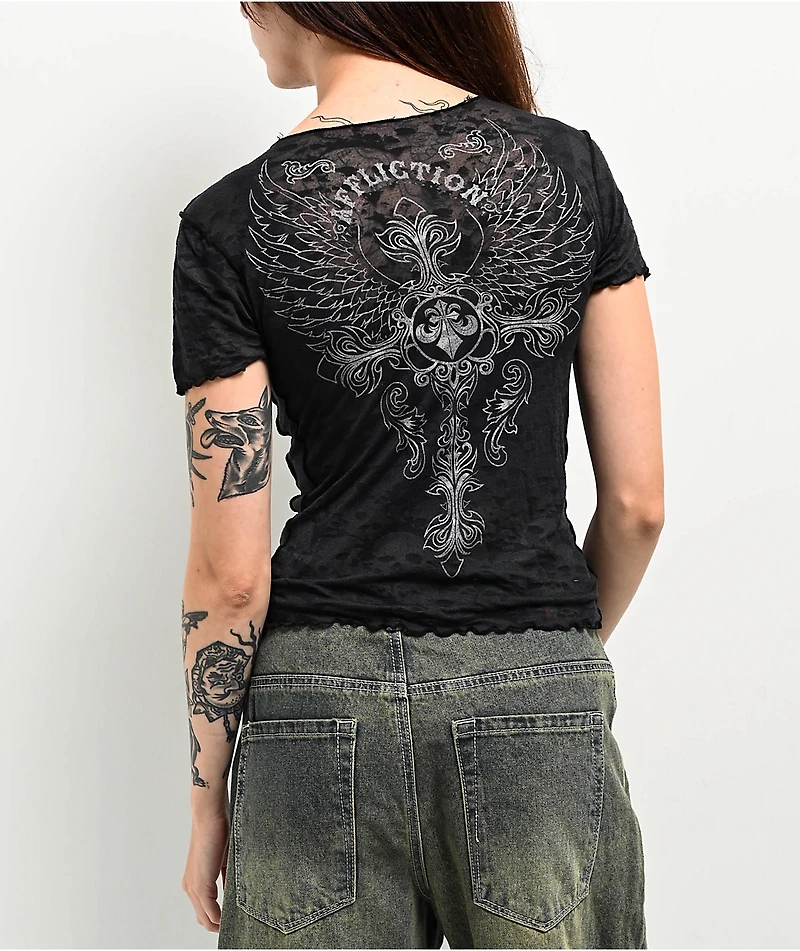 Affliction Iron Soul Burnout Black T-Shirt