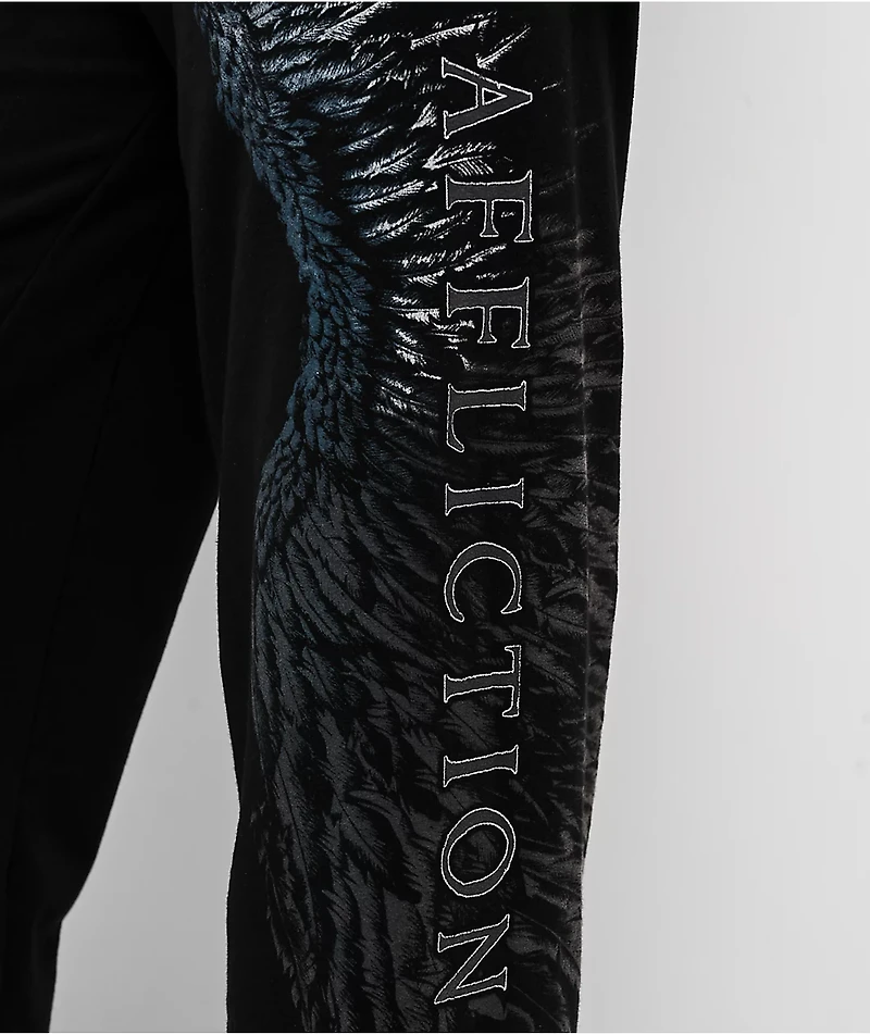 Affliction Isadore Black Wide Leg Sweatpants