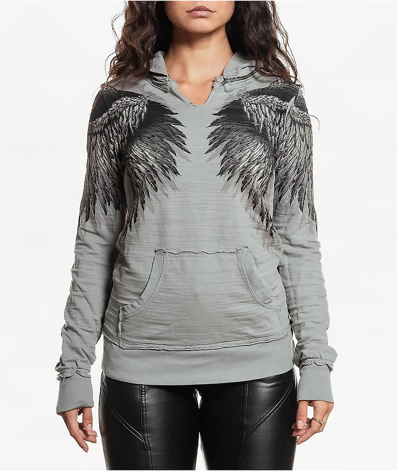 Affliction Isadore Grey Wash Hoodie