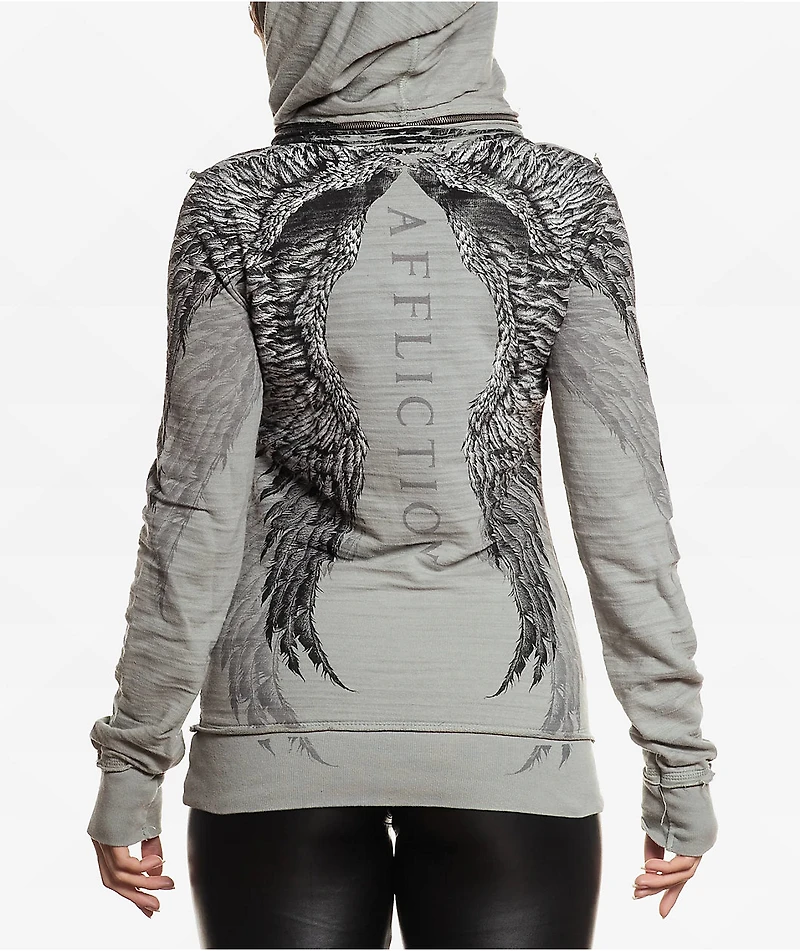Affliction Isadore Grey Wash Hoodie