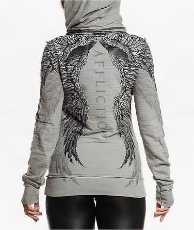 Affliction Isadore Grey Wash Hoodie