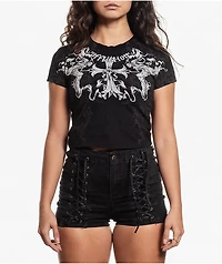 Affliction Jump Black Crop T-Shirt
