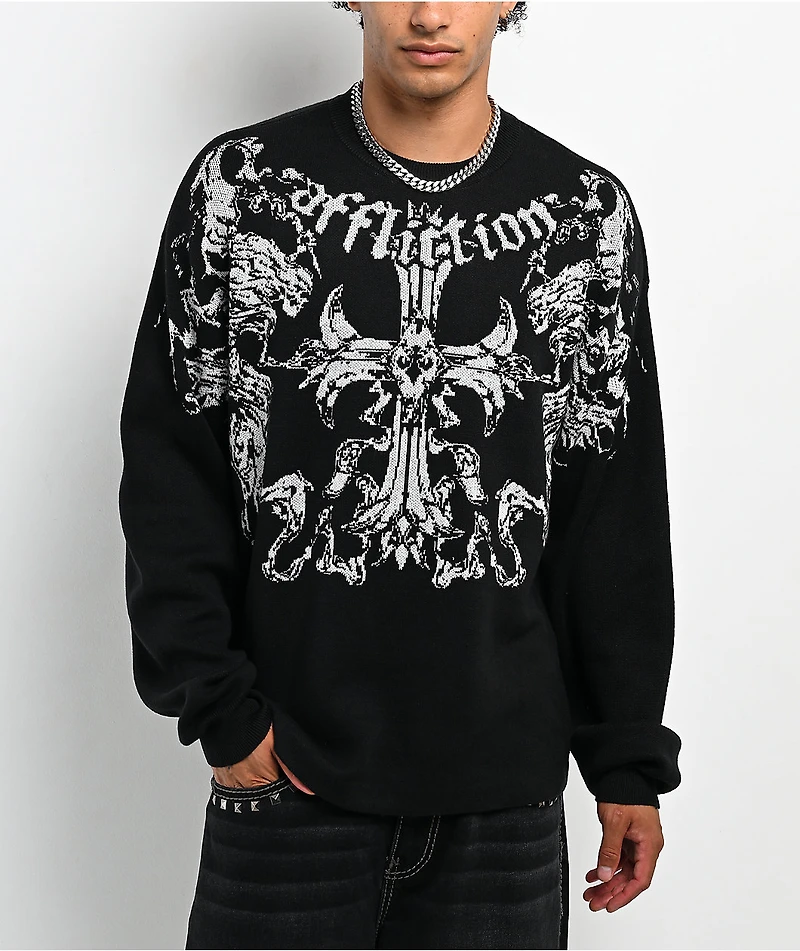 Affliction Jump Black Sweater