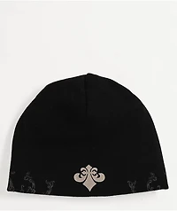 Affliction Jump Black Wash Reversible Skully Beanie