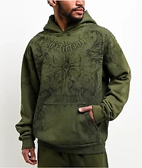 Affliction Jump Green Wash Hoodie