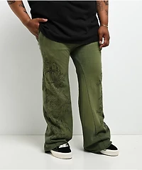 Affliction Jump Green Wash Sweatpants