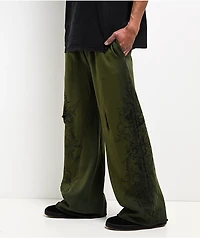 Affliction Jump Green Wash Sweatpants