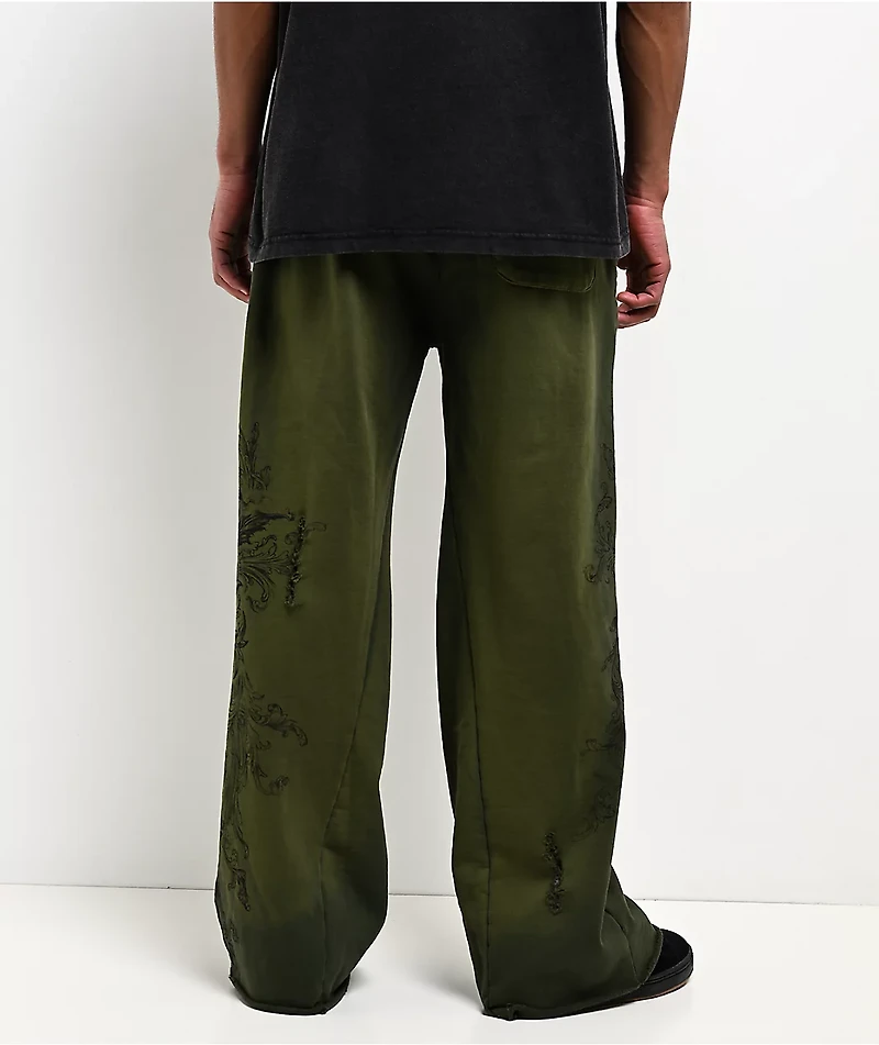 Affliction Jump Green Wash Sweatpants