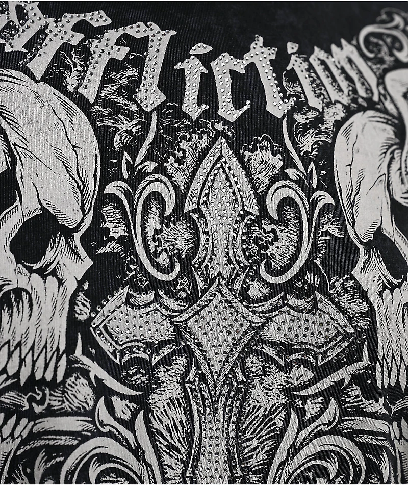 Affliction Keeper Black Wash Cutout T-Shirt