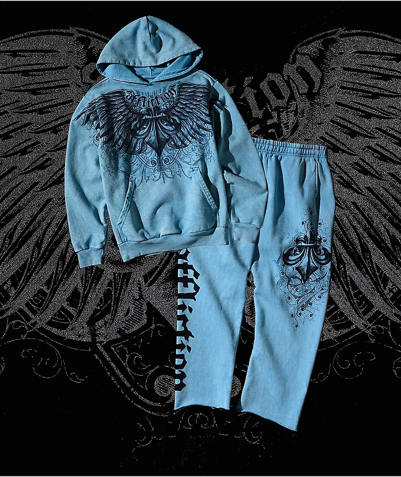 Affliction Kids Ice Blade Blue Wash Hoodie