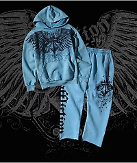 Affliction Kids Ice Blade Blue Wash Hoodie