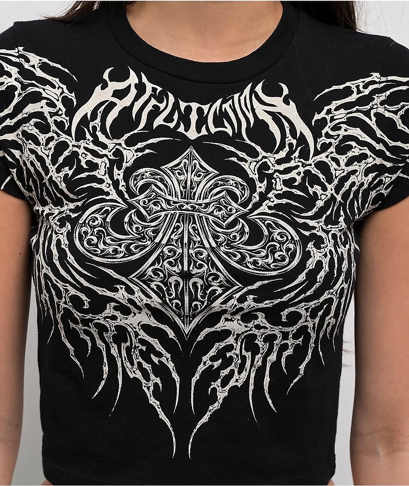 Affliction Liquid Signify Black Crop T-Shirt