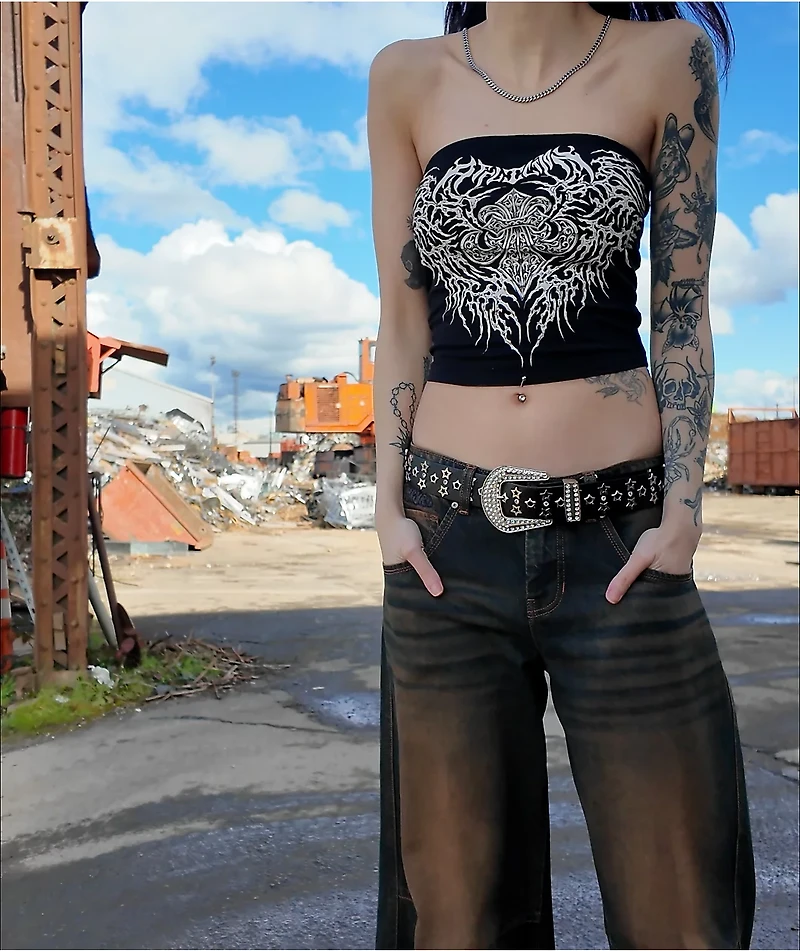 Affliction Liquid Signify Black Tube Top