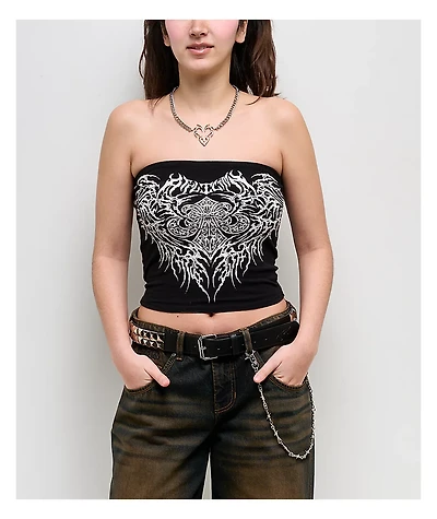 Affliction Liquid Signify Black Tube Top