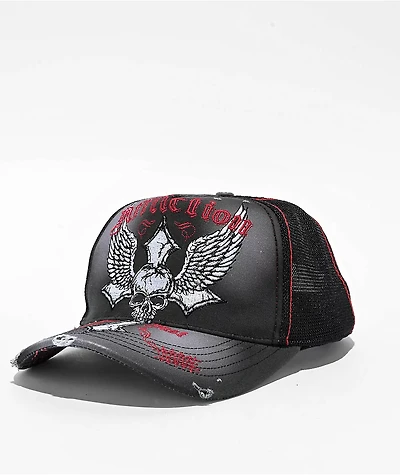 Affliction Live Fast Black Wash Trucker Hat