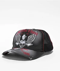 Affliction Live Fast Black Wash Trucker Hat