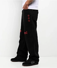 Affliction Live Fast Black Wide Leg Jeans