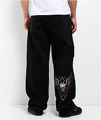 Affliction Live Fast Black Wide Leg Jeans
