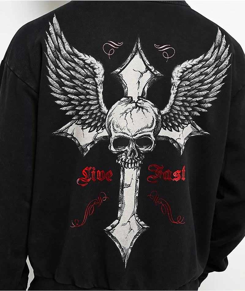 Affliction Live Fast Black Zip Hoodie