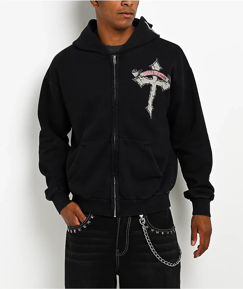 Affliction Live Fast Black Zip Hoodie