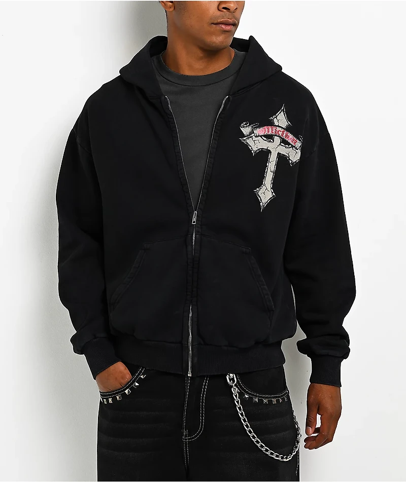 Affliction Live Fast Black Zip Hoodie