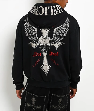 Affliction Live Fast Black Zip Hoodie