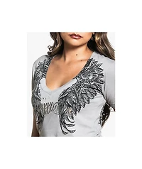 Affliction Medallion Grey V-Neck T-Shirt