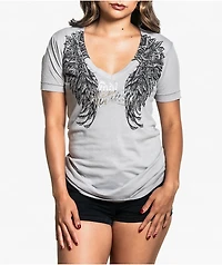 Affliction Medallion Grey V-Neck T-Shirt