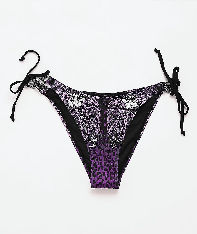Affliction Medallion Purple Bikini Bottom