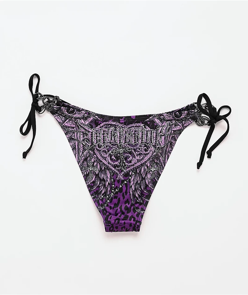 Affliction Medallion Purple Bikini Bottom