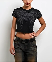 Affliction Mercenary Black Crop T-Shirt