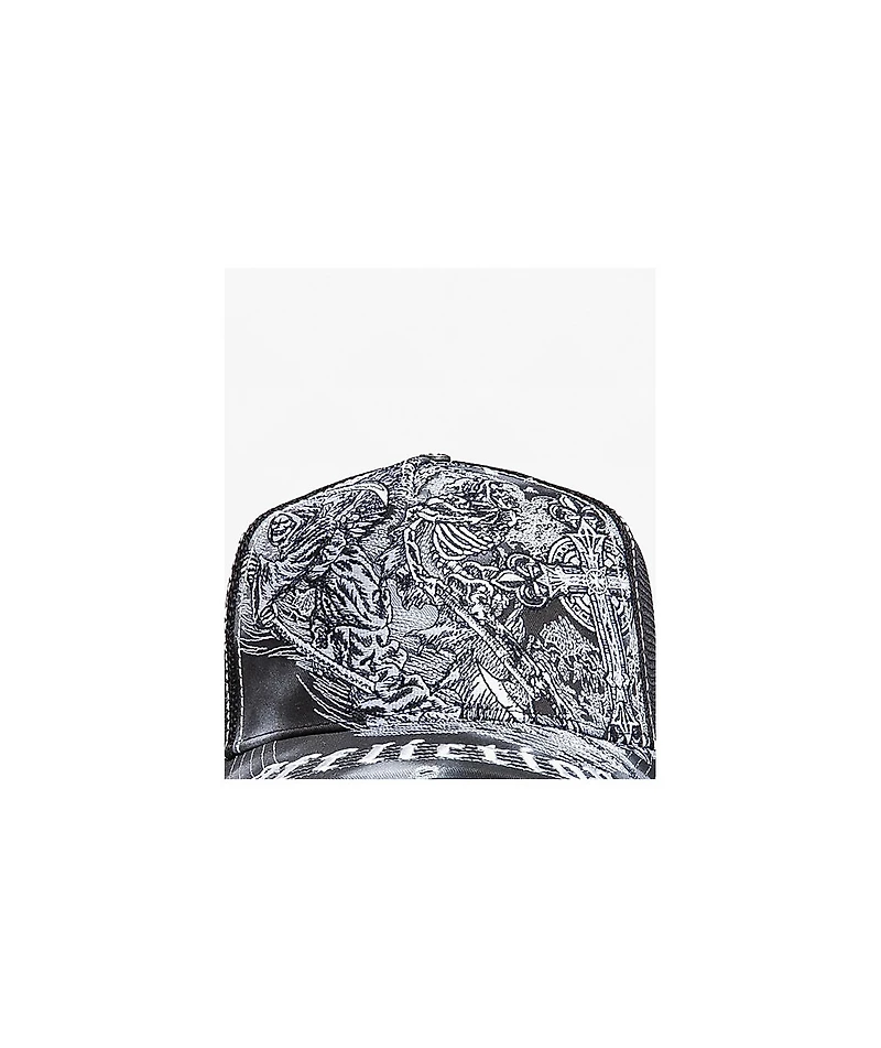 Affliction Mortal Veil Black Trucker Hat