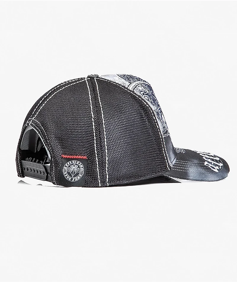 Affliction Mortal Veil Black Trucker Hat