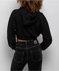 Affliction Mortal Veil Black Wash Crop Hoodie