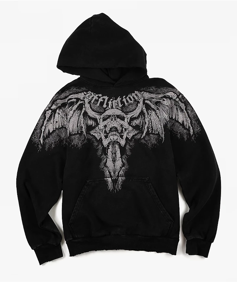 Affliction Night Screamer Black Wash Hoodie