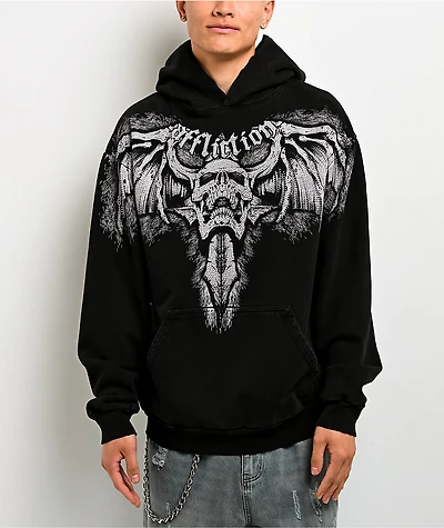 Affliction Night Screamer Black Wash Hoodie