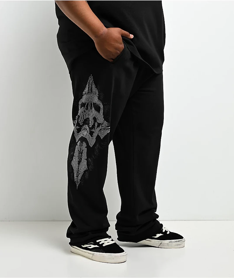Affliction Night Screamer Black Wash Sweatpants