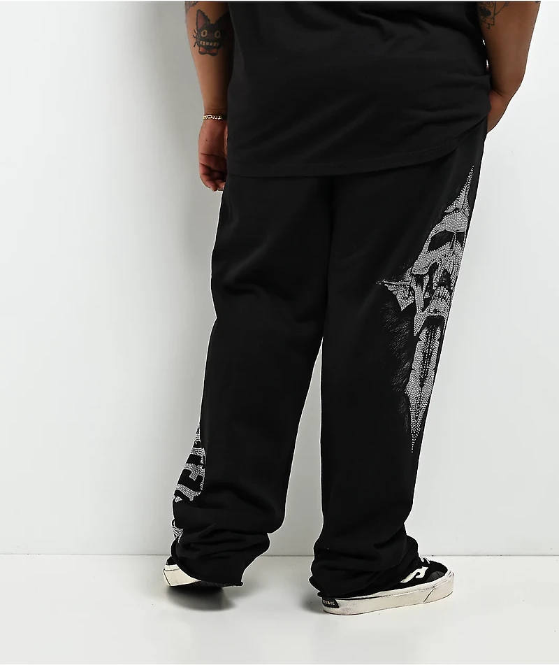 Affliction Night Screamer Black Wash Sweatpants