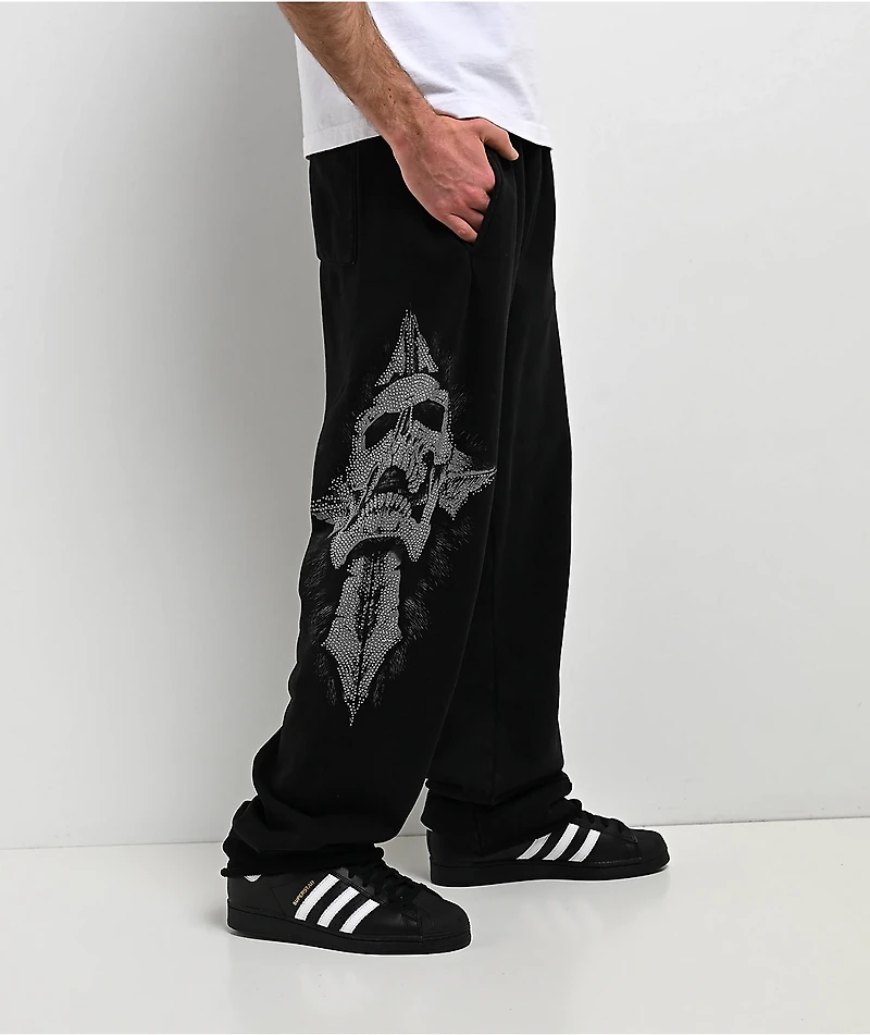 Affliction Night Screamer Black Wash Sweatpants