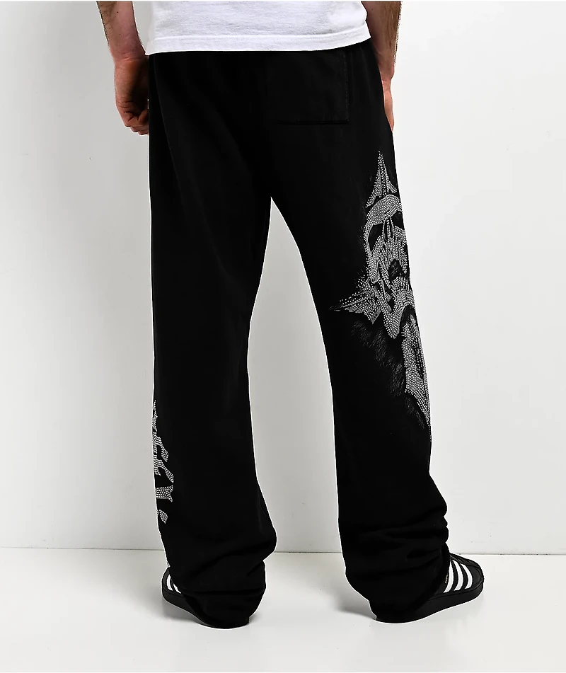 Affliction Night Screamer Black Wash Sweatpants